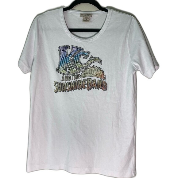 Isaac’s Designs  Womens Size M KC and the Sunshine Band Rhinestone T-Shirt. - Picture 1 of 8